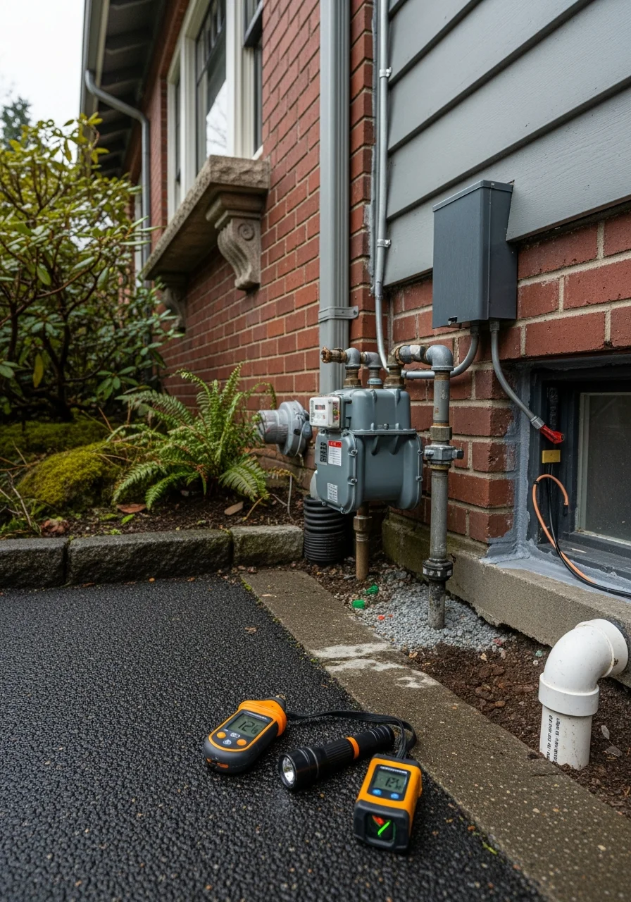Skilled tradesperson inspecting a residential property in Kirkland's downtown neighborhood.